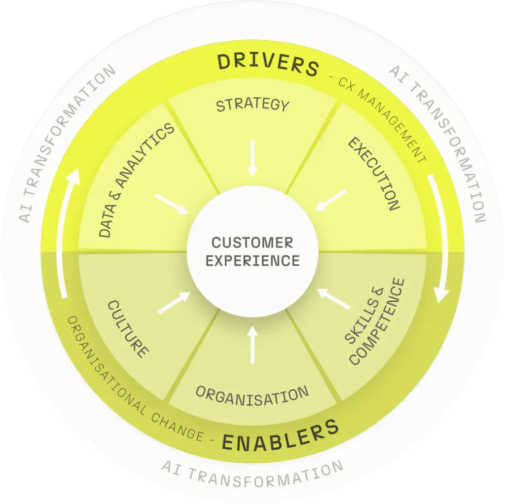Businessgrafik vom Customer Experience Management Modell